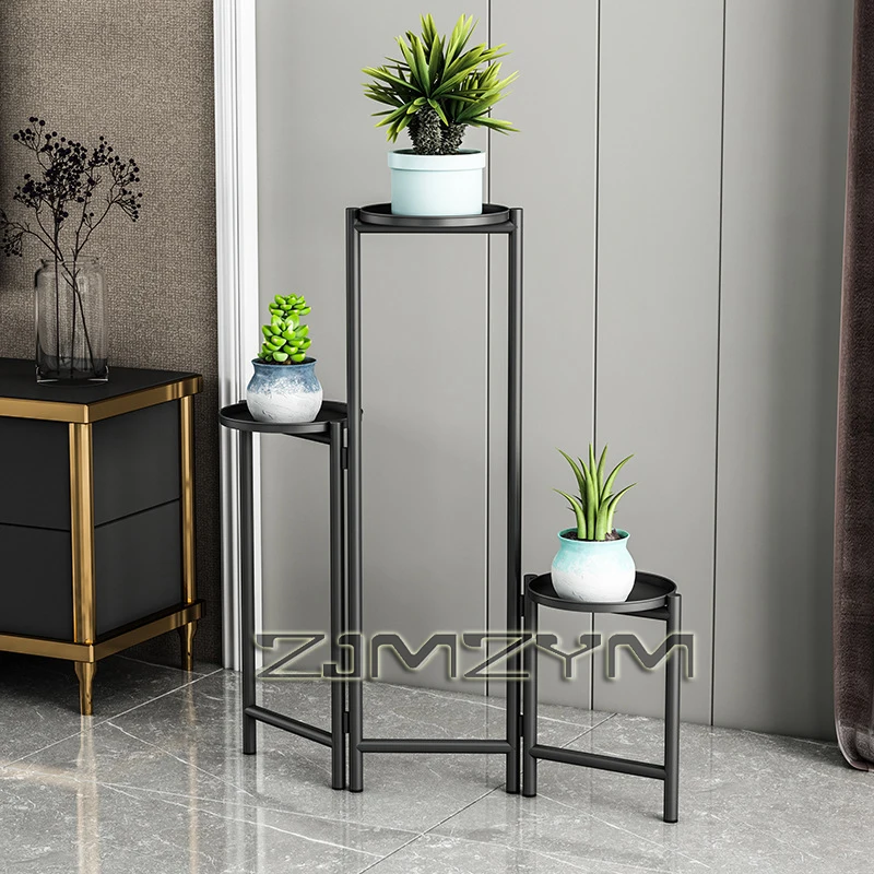 Light Luxury Nordic Multi-layer Foldable Plant Rack Folding Flower Stand Home Decor Drop-off Flower Pot Holder Plant Stands