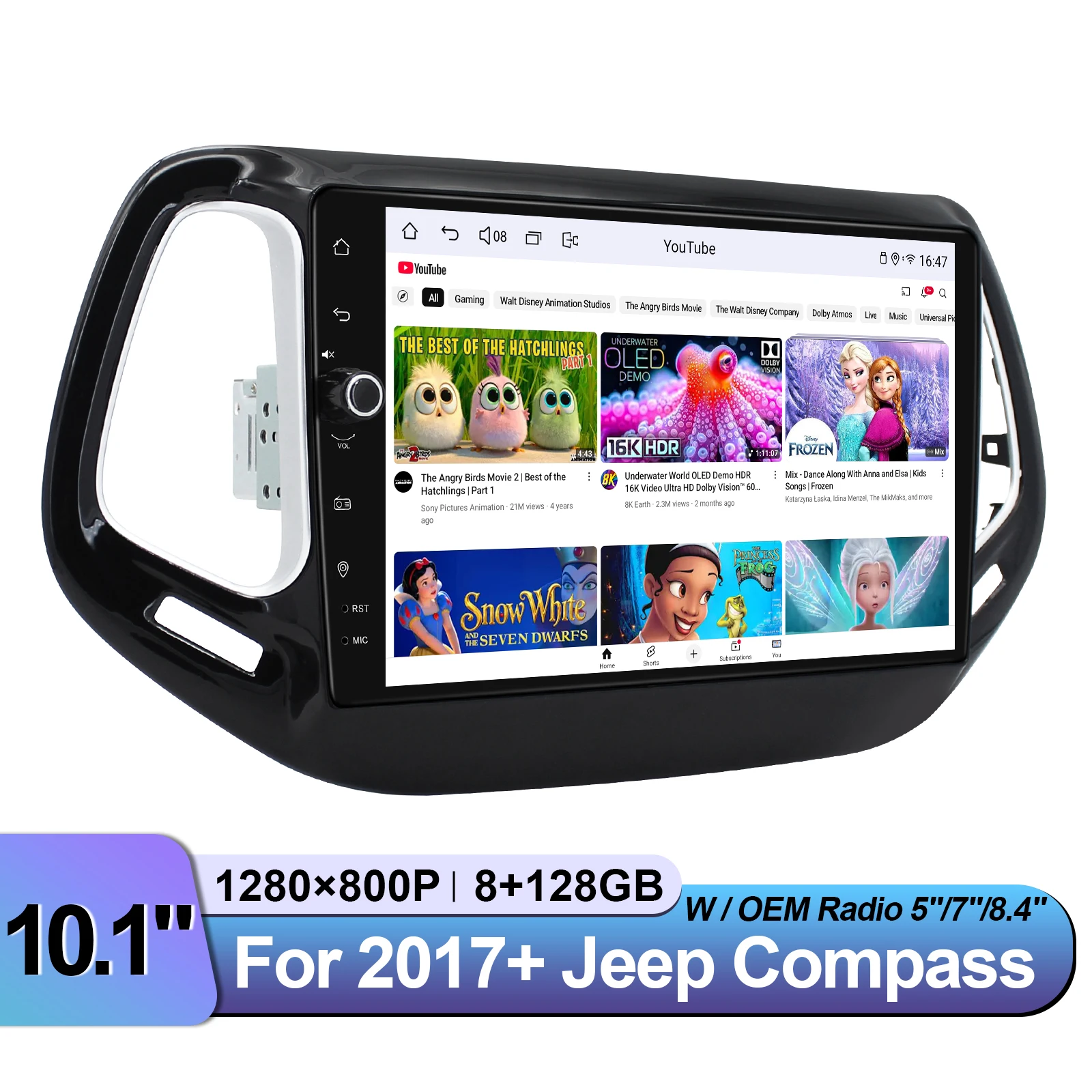 10.1 Inch Carplay Head Unit Car Radio Multimedia MP5 Player For Jeep Compass 2017-2019 Support Split Screen/Hands-free Call
