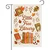 Library Garden Flag, Fall Reading Flag for Outside, Double-Sided Read Yard Decor for Bookworm, Protect Libraries Yard Sign,  jjp