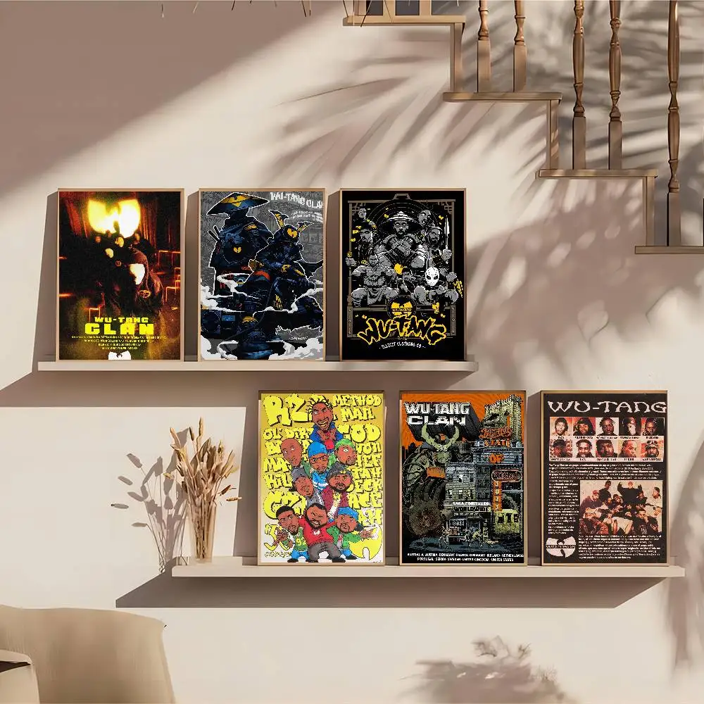 W-Wu-T-Tang C-Clan Group Self-adhesive Art Poster HD Quality Wall Art Retro Posters For Home Home Decor