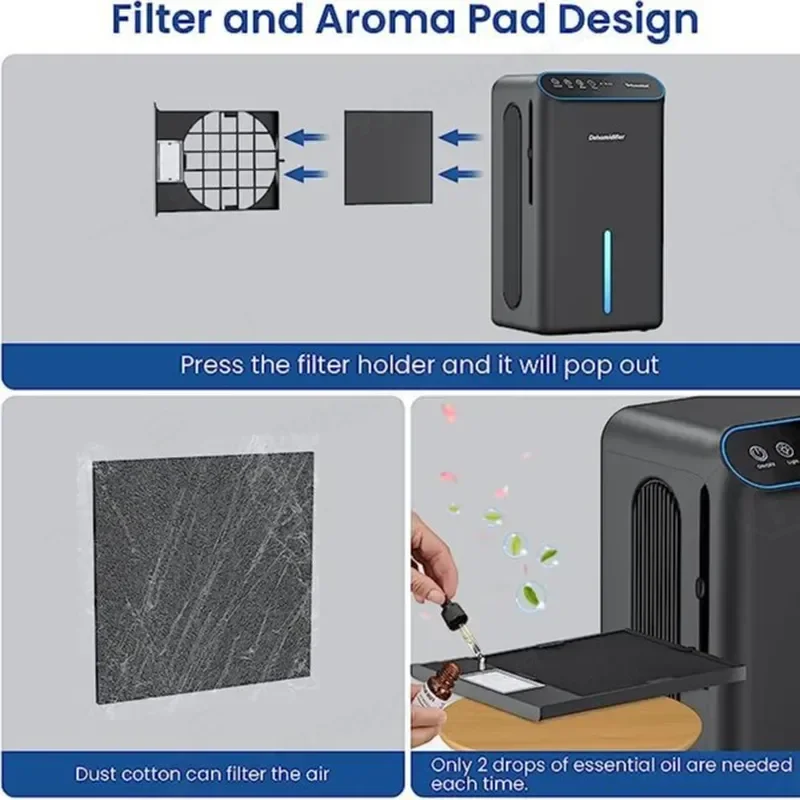 Compact Semiconductor Dehumidifier for Home Bathroom Bedroom Silent Moisture Absorber Dryer Anti Humidity Small Portable Unit