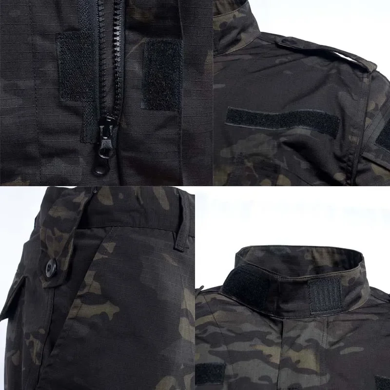 HAN WILD-Uniforme d'escalade pour hommes, combinaisons de camouflage Airsoft d'entraînement, veste de saut de soldat, pantalon de chasse, vêtements de surdose de randonnée