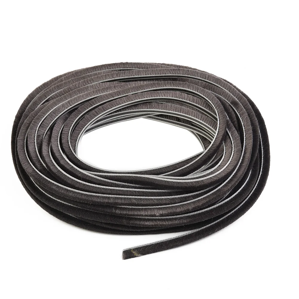 10m Draught Excluder Brush Casement Pile Seal Strip Door Weatherstrip 5mm*6mm Water-resistant Dustproof Soundproof Hardware