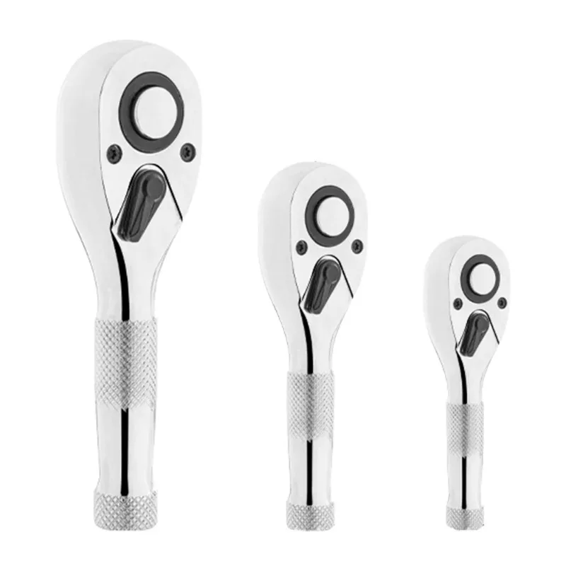 

1/4 3/8 1/2 Inch Drive Stubby Ratchet Set Quick-Release Head Ratchet Wrench 72-Tooth Square Spanner Car Repairing Head Spanner