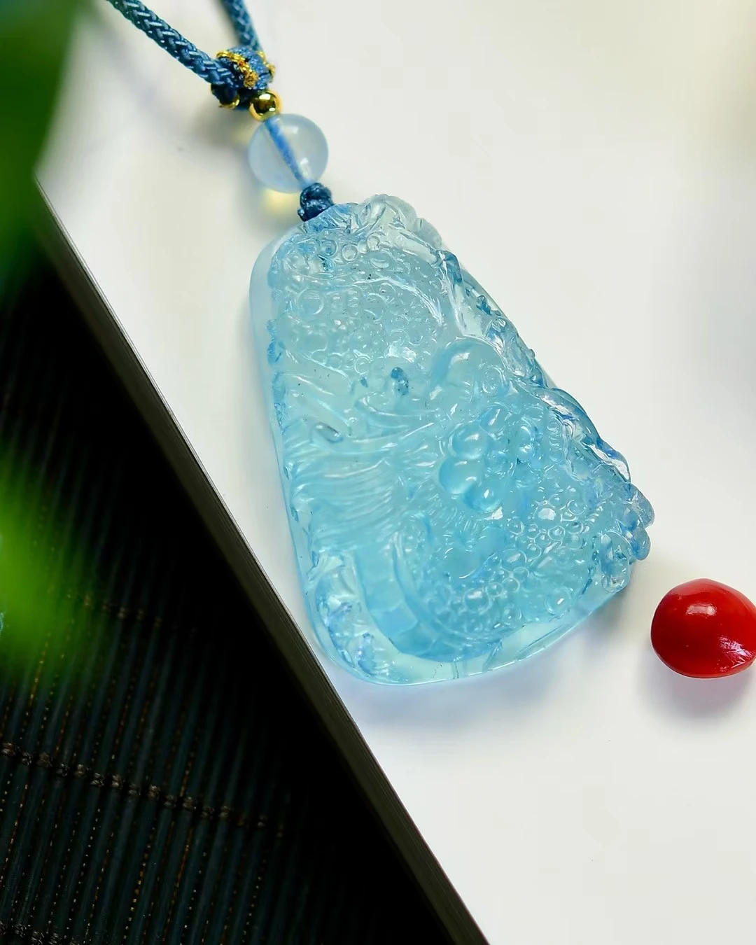 

Natural Blue Aquamarine Pendant Aquamarine Brazil 42*31*9mm Dragon Women Fashion Jewelry AAAAAA