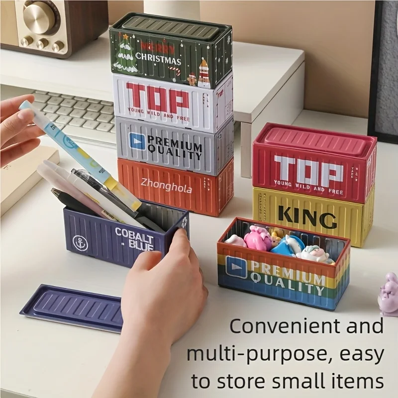 Cajas de almacenamiento apilables de estilo industrial retro mini, con recipientes pequeños y multifuncionales, caja de joyería creativa para decoración del hogar