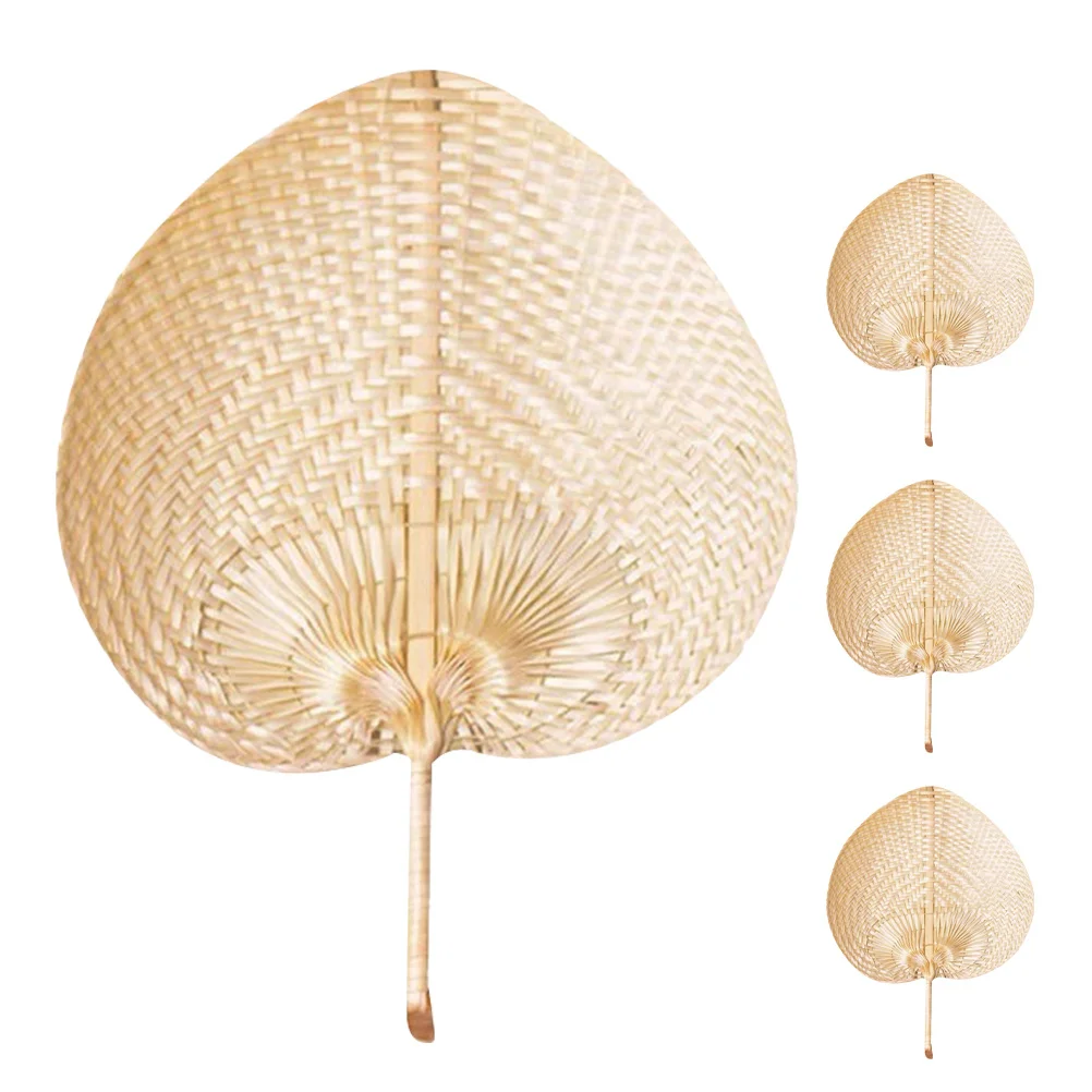 

4pcs Bamboo Woven Handheld Chinese Style Summer Fan Manual Fan For Home Office Decor Wedding Dance Performance Craft