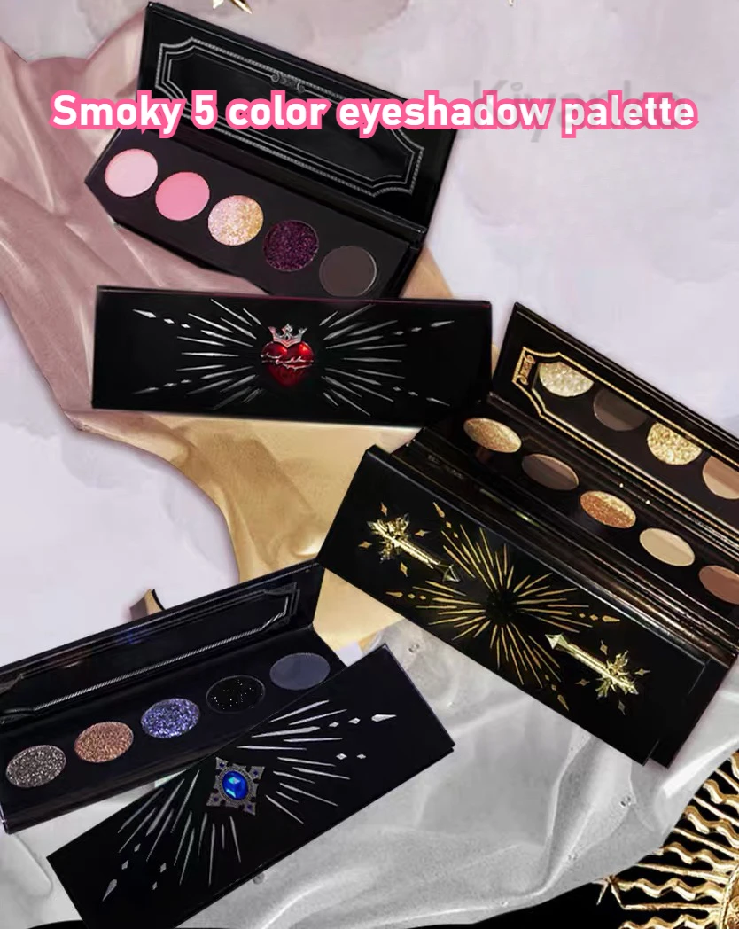 Scepter Smoked 5 color Eyeshadow tray Black Gold Earth Matte Pearl Eye Makeup Rare beauty cosmetics products for ladies