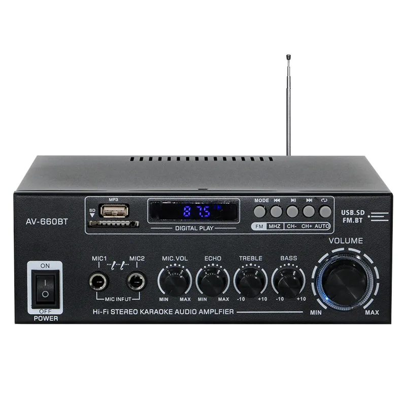 Bluetooth USB amplifier dual channel material, metal 2.0 channel