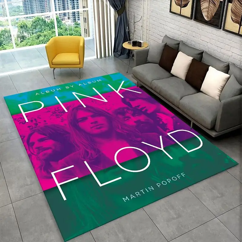 Music Pink F-Floyd Rock Band Non-Slip Area Rug for Living Room Bedroom Playroom,Decorative Carpet Floor Mat Home Decor Holiday