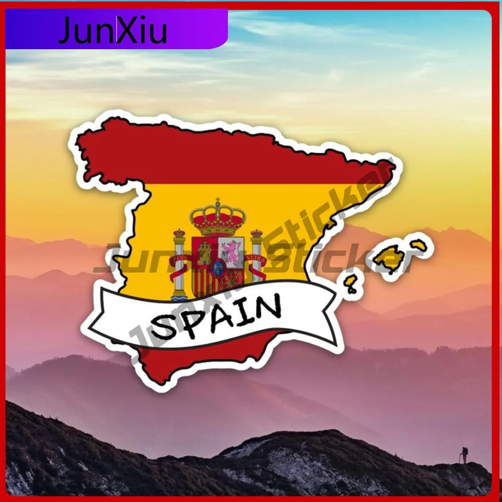 

Spanish Shaped Spain Stylish Motorcycle Fade Resistant Sticker DecalDie Graphic Sizes Sticker Weatherproof CutMany Cool Decal
