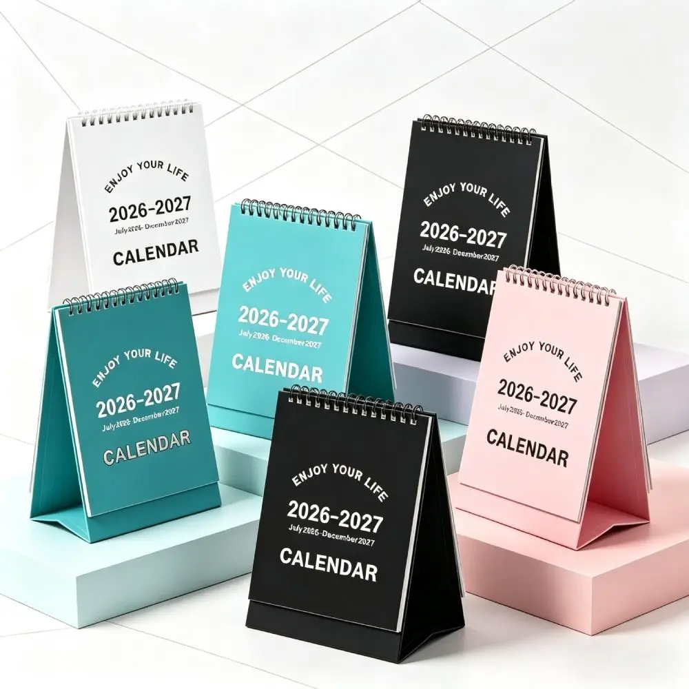 

Mini Desktop Calendar Creative Spiral Standing Desk Calendar Memo Planner Student Office Table Decoration Gift