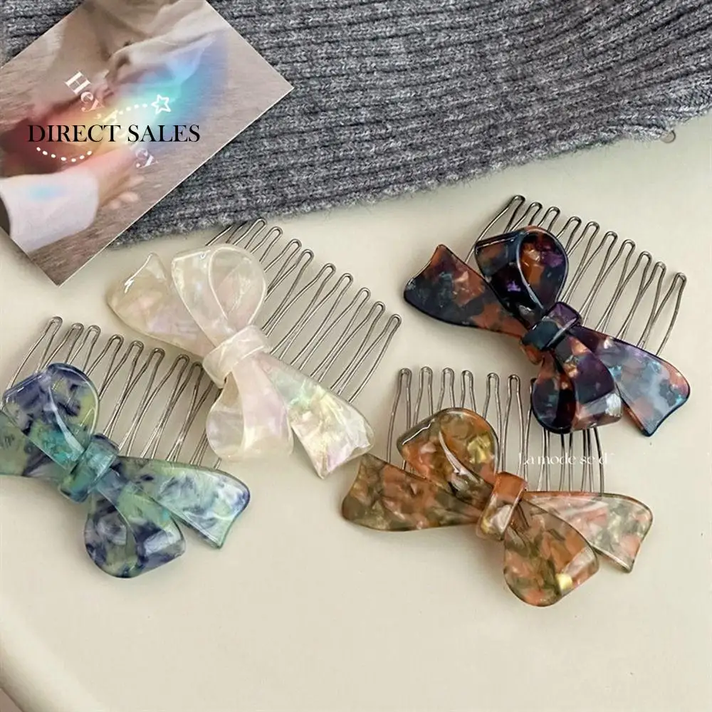 

Hairpins Hair Accessories Bow Barrettes Bowknot Women Hair Comb Acetic Acid Hair Clips Girl Bangs Clip Korean Barrettes