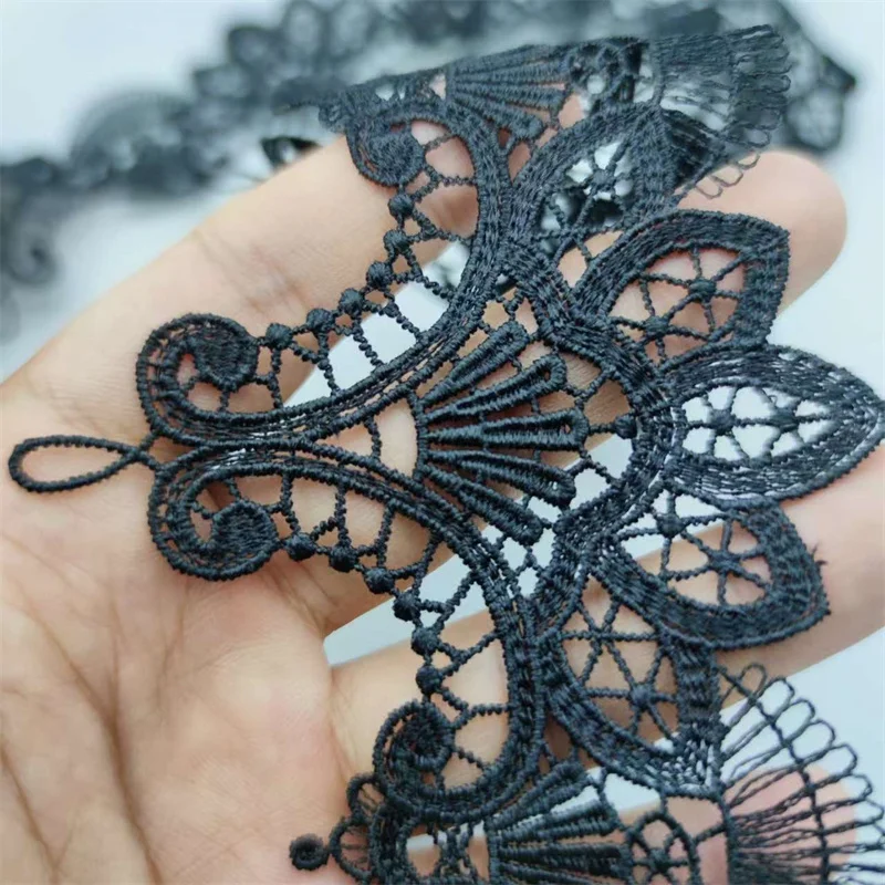 

Exquisite 8.5CM Wide White Water Soluble Tulle Lace Embroidered Ribbons Collar Applique Trim Curtains Dress DIY Sewing Supplies