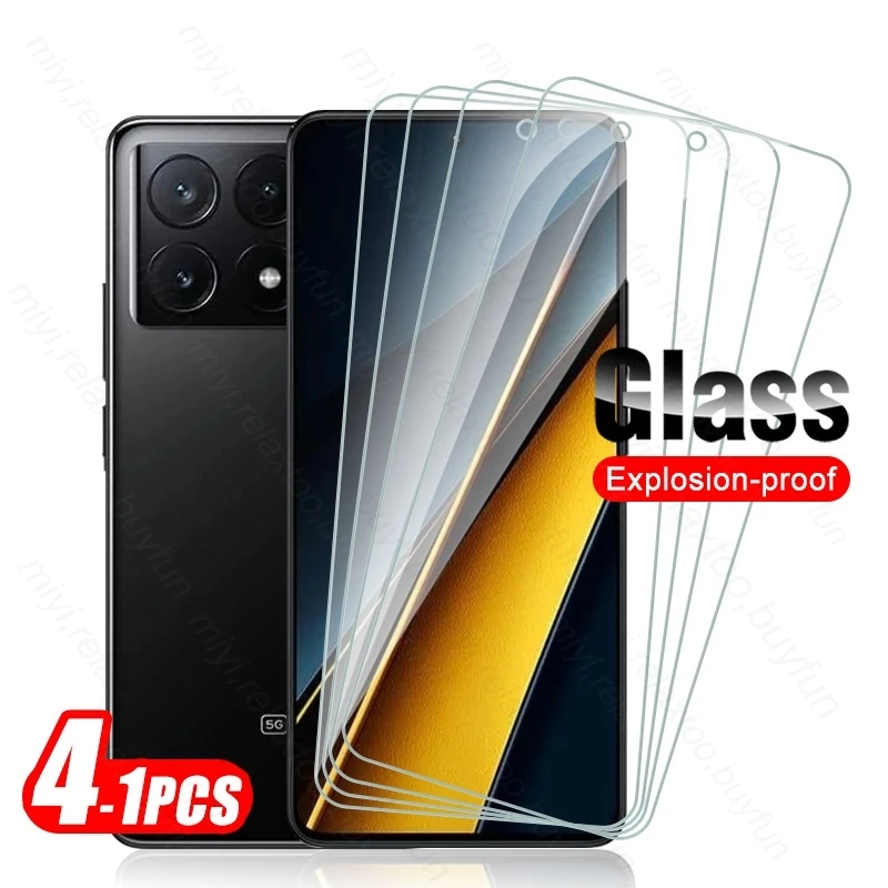 1-4Pcs Tempered Glass For Poco X6 Pro 5G Case 9H Screen Protector Explosion-Proof HD Film PocoX6 Poko Little X6Pro X 6 6Pro 6X