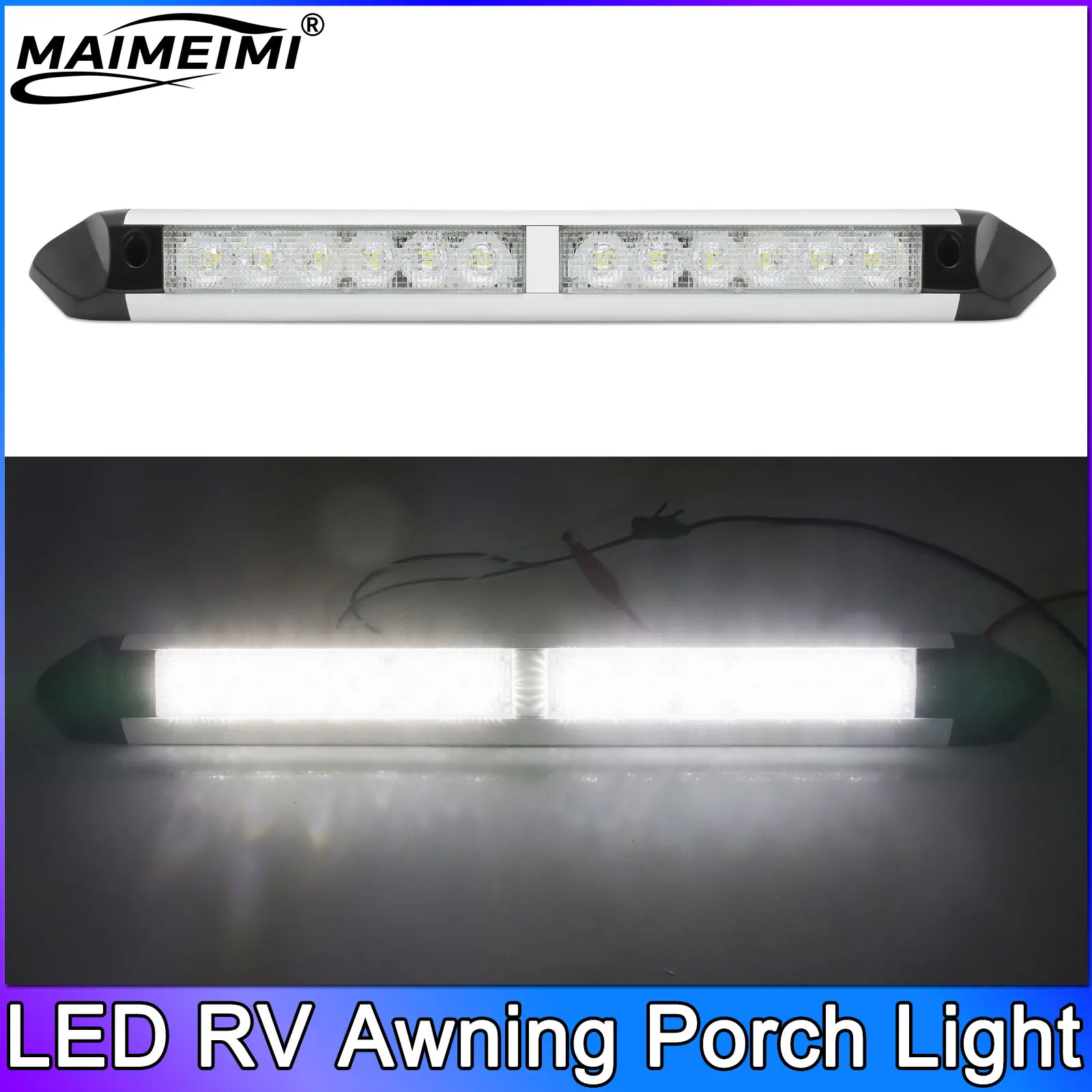 

1pc Porch Light 12LED RV LED Awning Porch Light IP67 Waterproof Motorhome Caravan Interior Wall Lamps Light Bar RV Van Camper