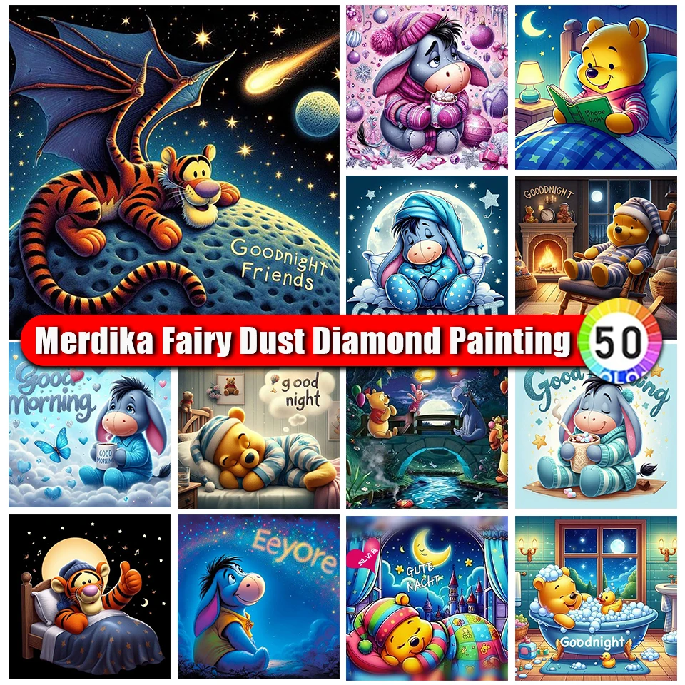 Picture Size Fairy Dust Disney Diamond Painting Winnie The Pooh Mosaic Tiger Wall Art Cross Stitch Embroidery Children's Gift