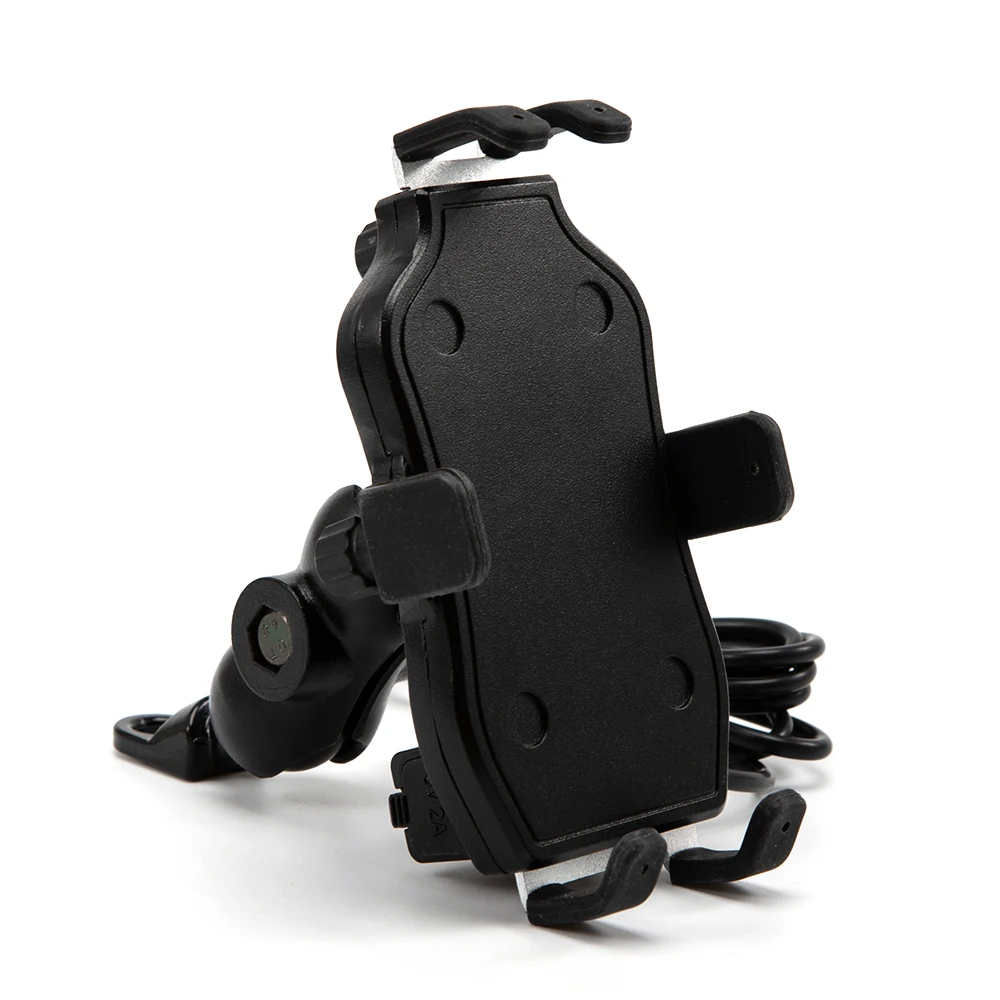 Universal Motorcycle Motorbike Phone Holder Mirror Mount Clamp Bracket with USB Fast Charge Mobile Phone Accessories