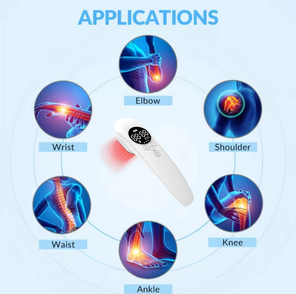 

HLKGO 650nm 808nm Professional Cold Laser Therapy Device Portable Pain Relief for Neck & Back