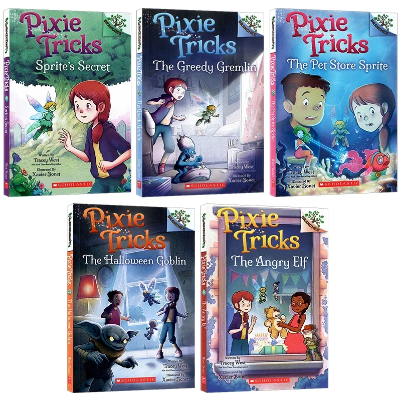 5 books/set, Pixie Tricks1 2 3 4 5, Children's books aged 6 7 8 9 English book, Fantasy Adventure novels HJ-049