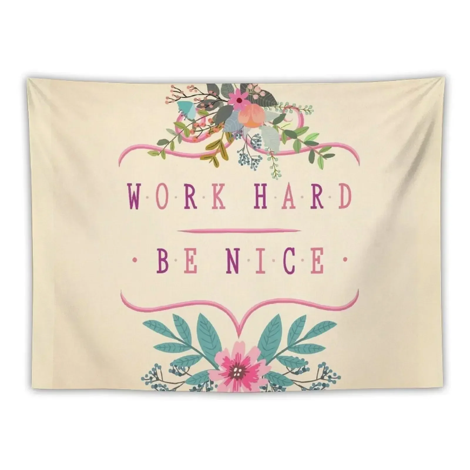 Work Hard Be Nice Tapestry Bathroom Decor Home Decor Accessories Tapestry