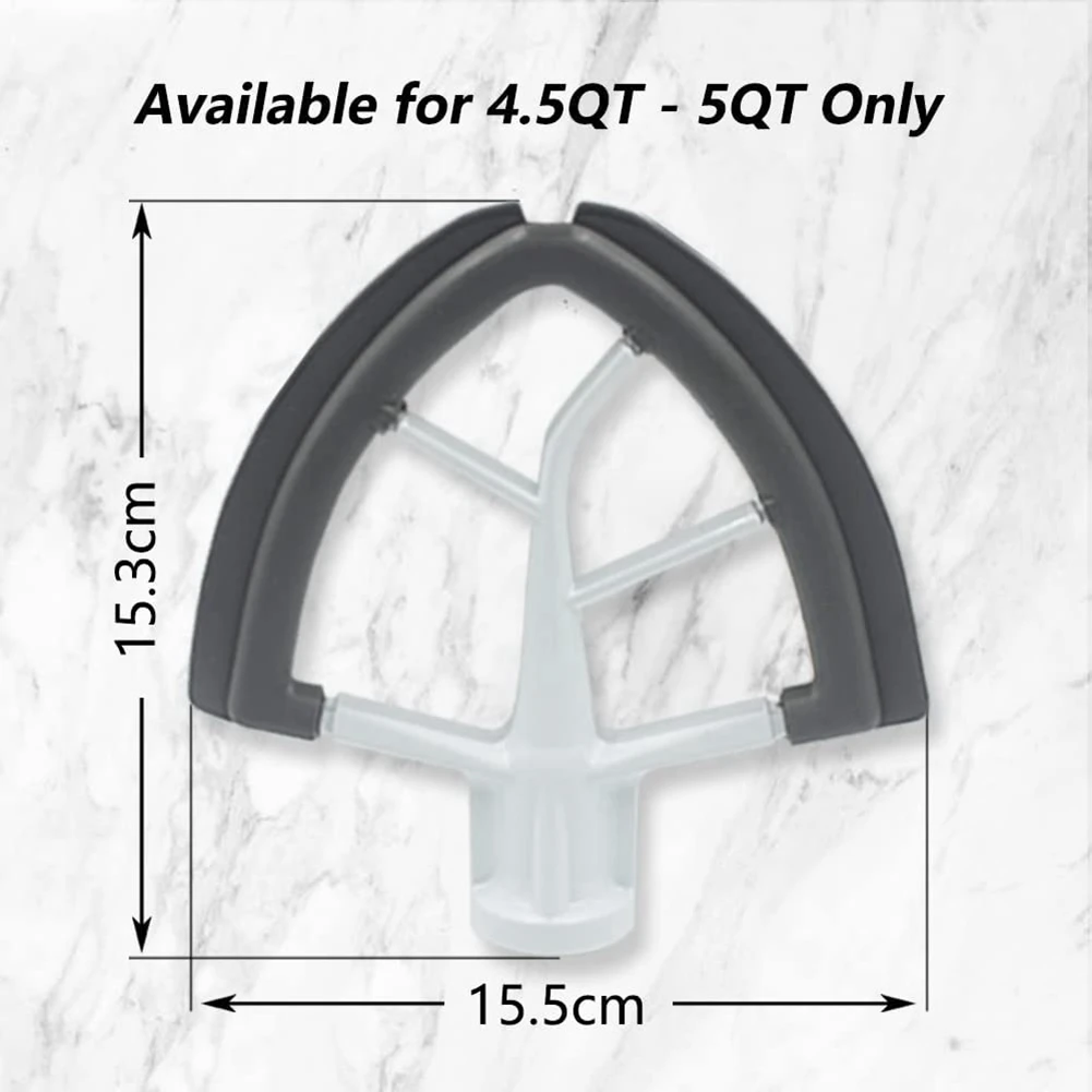 Attacco per paletta Flex-Edge per KitchenAid 4.5-5 QT Lama raschietto per ciotola per frullino in silicone di ricambio per mixer con testa inclinabile