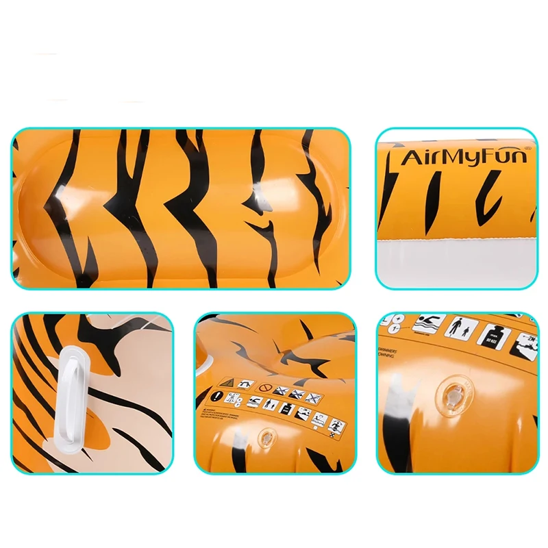 Aufblasbare Riesen Tiger Float Lounge Flöße Pool Float mit Durable Griffe Sommer Pool Party Outdoor Indoor Dekorationen für Erwachsene