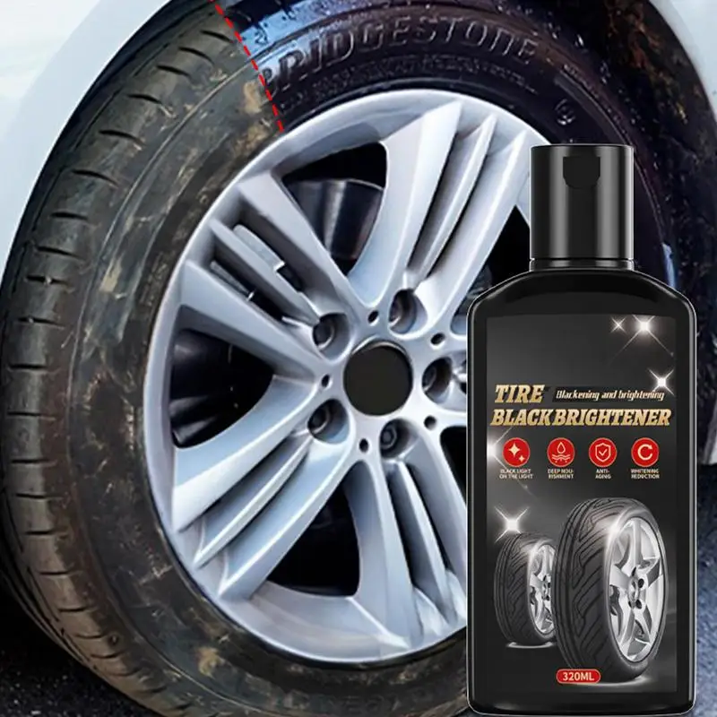 Wheel Cleaner Hydrating Cleaner For Tires 320ml Car Tire Coating Shine For High Gloss Shine Black Brightener Renewal For Tire