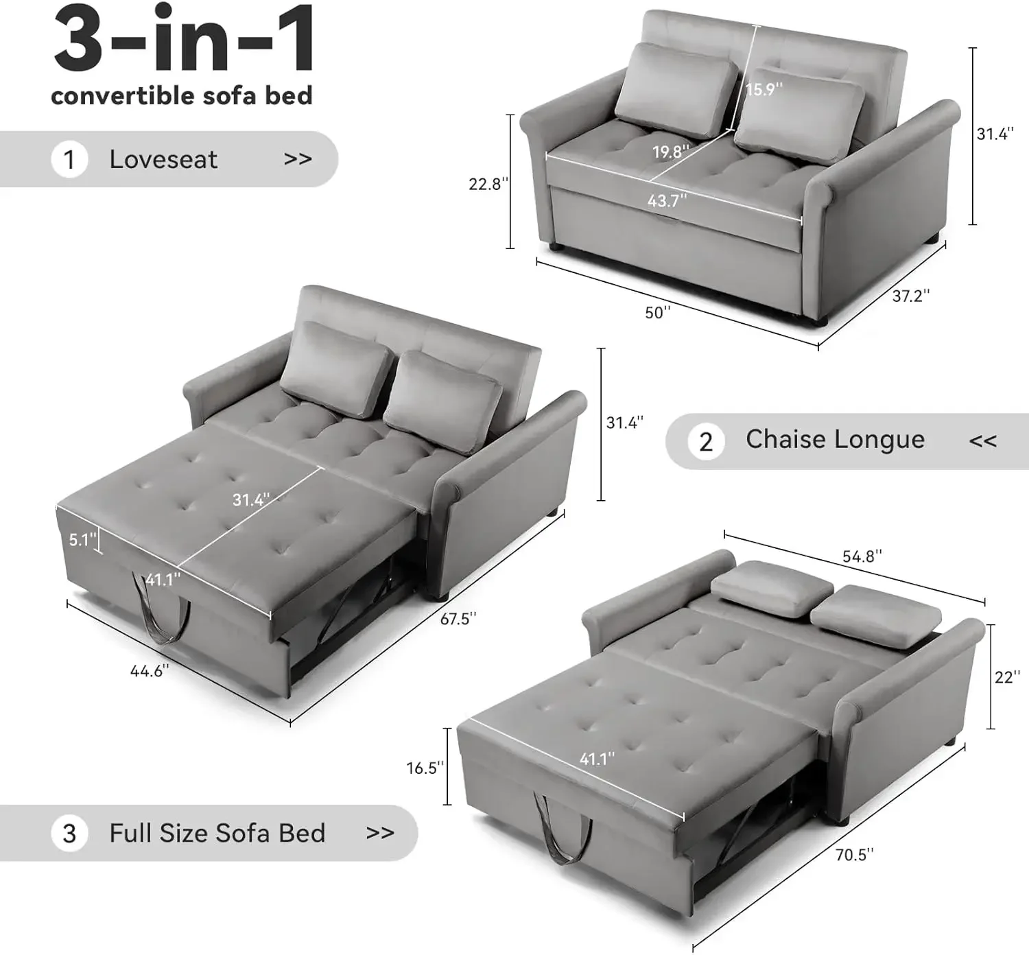 Convertible Sofa Bed,55