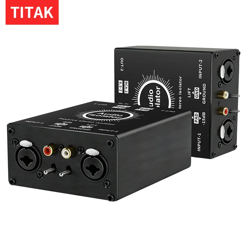 

2 Channels XLR/TS/TRS Passive Hum Eliminator Box for RCA Audio Equipments Ground Loop Isolator Noise Filter for Different Audio