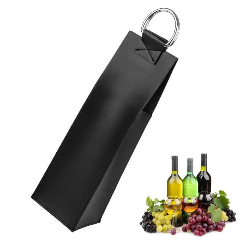 Wine Bottle Carrier Tote PU Wine Bottle Storage Bag Retro Champagne Beer Carrier Wine Tote Pouch For Birthday Wedding Picnic