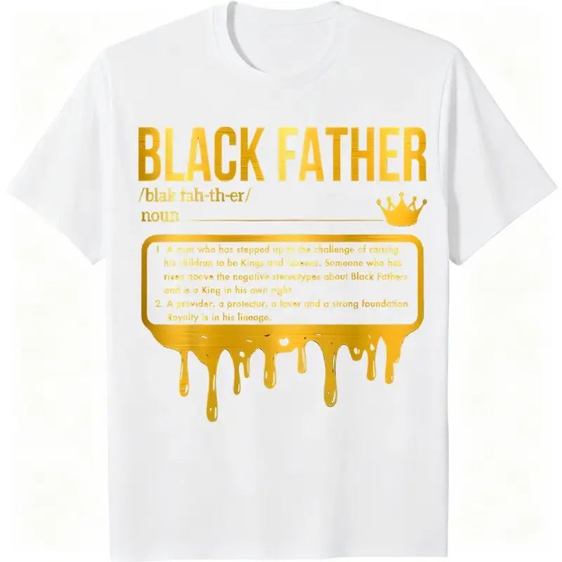 Printing Black Father Definition African American Dad T Shirt for Father's Day Unisex Fashion M 5XL