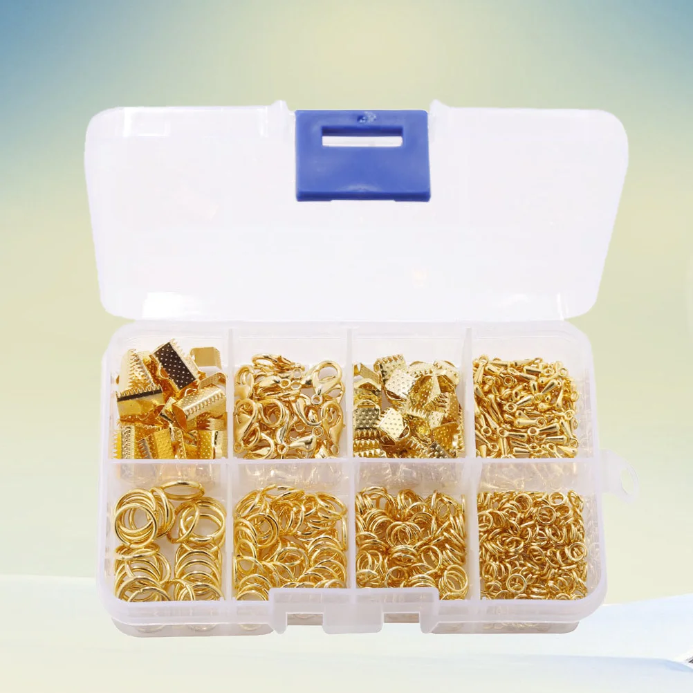 

556 шт., фурнитура для изготовления ювелирных изделий, ленты из золотого сплава, концы застежек-омаров, открытые кольца для прыжков, набор «сделай сам» для ожерелья, браслета, сережек