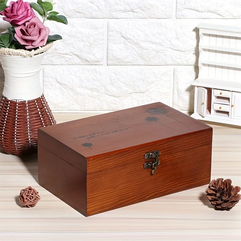 

1pc Household Vintage Wooden Sewing Box, DIY Sewing Tools Wooden Sewing Box, Multifunctional Solid Wood Needle And Thread Storag