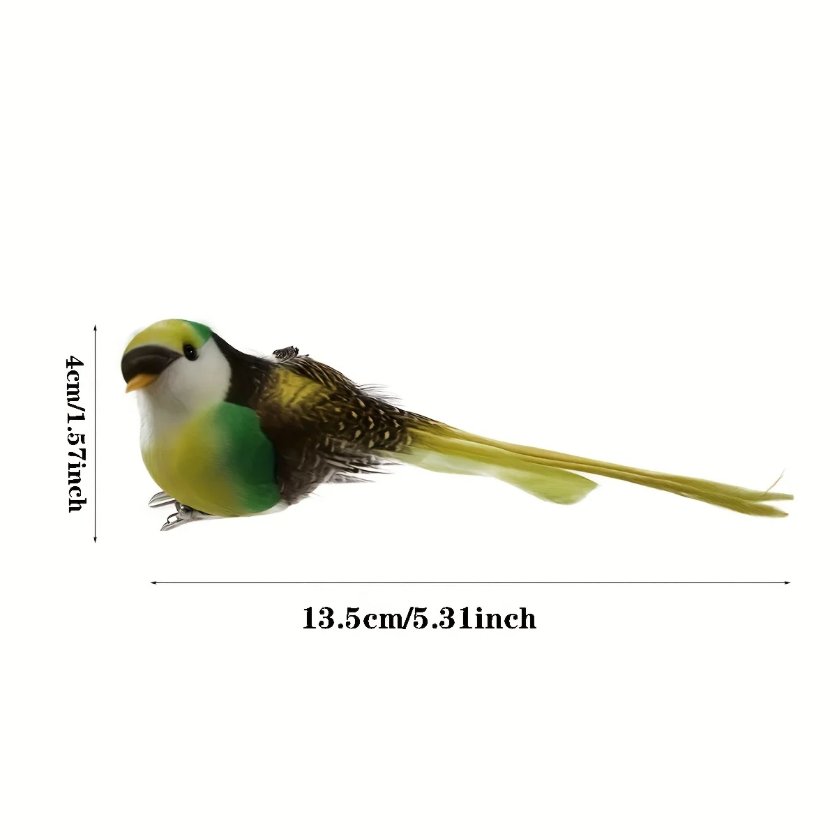 6 Stück lebendige künstliche Vögel mit langen Schwänzen, bunte gefiederte Hausgarten-Dekoration, lebensechte hängende Ornamente, festliche Dekoration – Detail 3