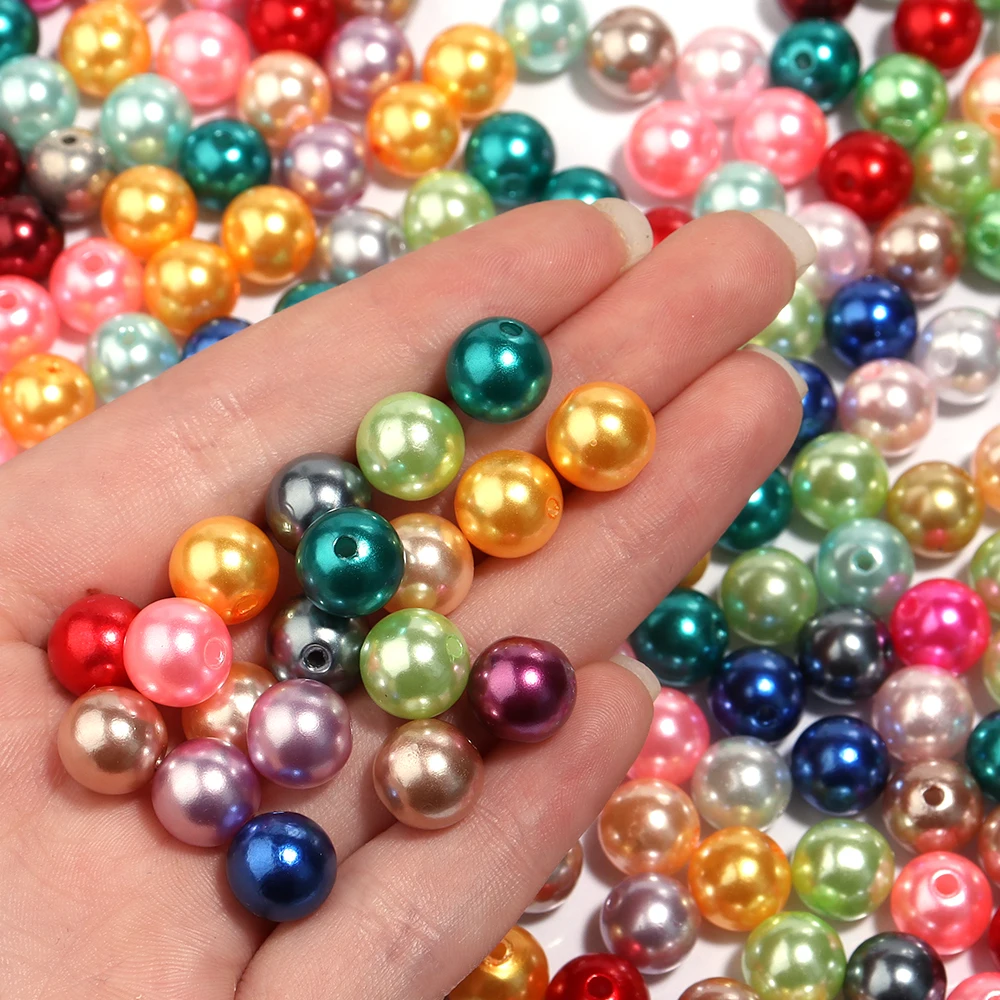 Louleur Round ABS Imitation Pearl Beads Loose Beads Plastic Acrylic Spacer Bead For Jewelry Making Diy Bracelet Necklace