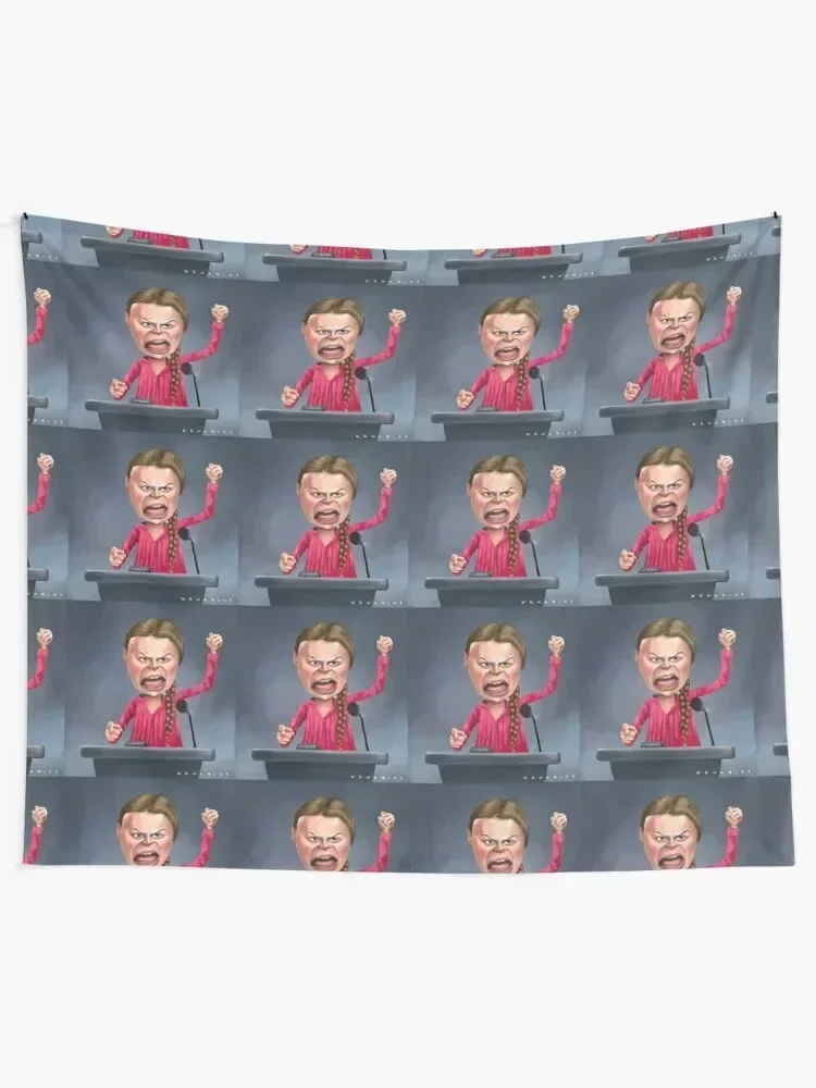 Greta Thunberg fighting for our earth Tapestry Aesthetic Room Decor Hanging Wall Tapestry