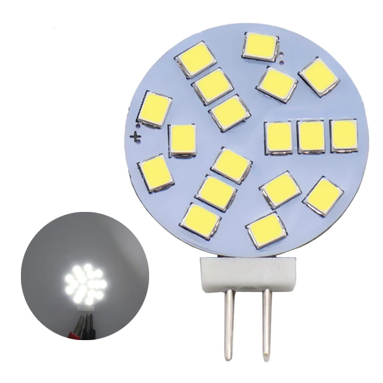 G4 LED Bulb Lamp Super Bright Round Shape G4 LED Light 3W Camper Cabinet Dome Light AC/DC12-30V Bi-Pin G4 Base Aluminium