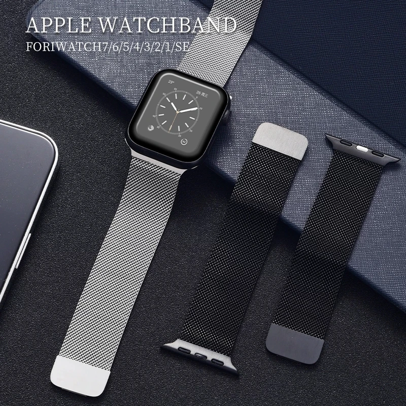 Metal Strap For Apple watch Band 45mm 41mm 38mm 42mm Magnetic Bracelet for iWatch series 7 6 SE 5 4 3 2 44mm 40mm watchband