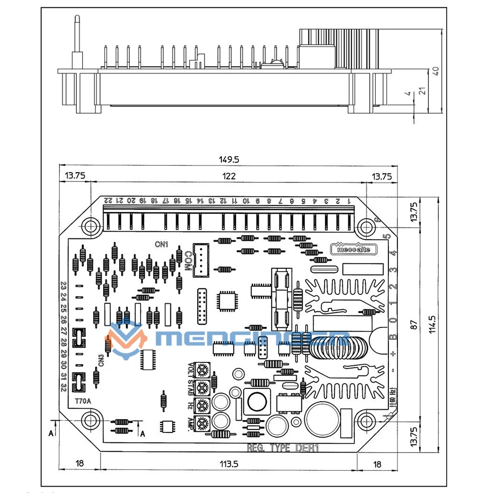 Fast Delivery DER1 AVR Mecc Alte Automatic Voltage Regulator For Generators Compatible With Original