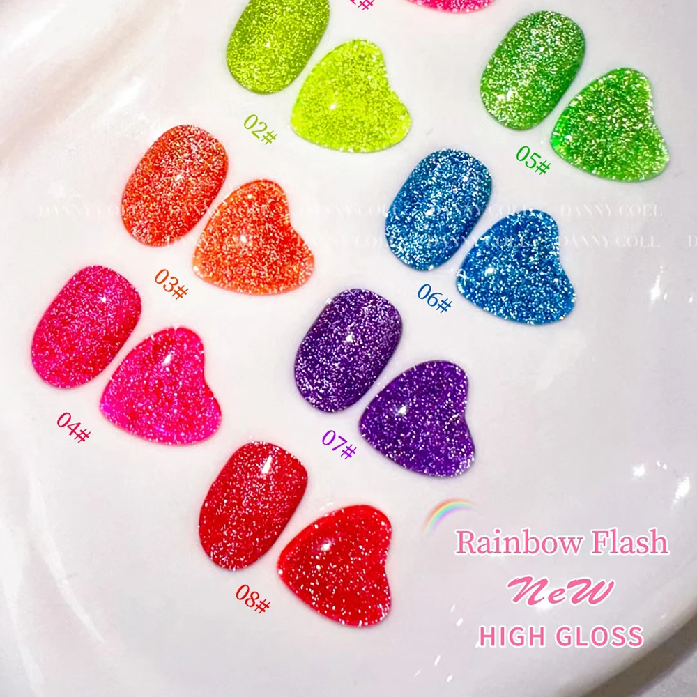 8 สีเรืองแสง Candy Gel ชุดเจลเล็บชุดเล็บคอลเลกชัน Soak Off UV เจลต้องการ Base Top Coat เล็บเจล