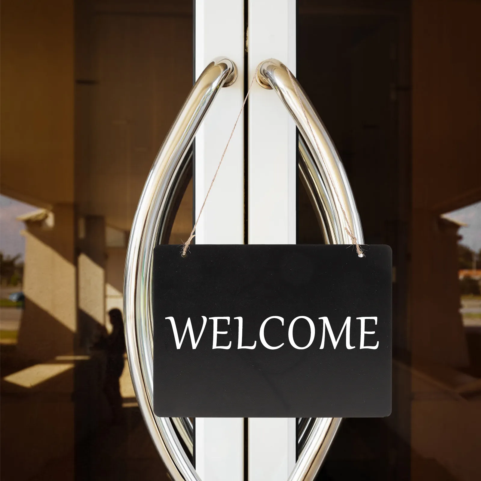 

Mini Double-Sided Chalkboard Sign Hanging Density Board Erasable Message Blackboard Wall Decor Chalkboard Sign