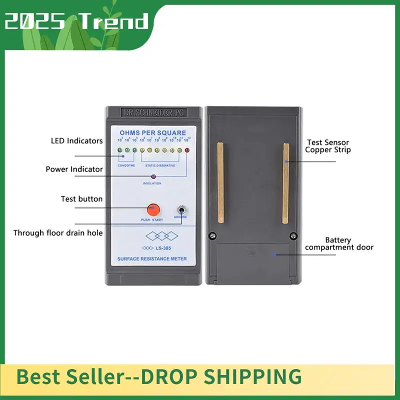 Ad33 quente LS-385 display led testador de resistência de superfície teste antiestático indução ohm medidores teste de resistência com indicação led