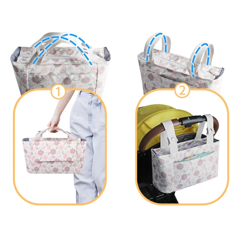 YSUN-Multipurpose Baby Stroller Organizer Bag Children's Carriage Storage Bag Portable Stroller Accessory Olive Color