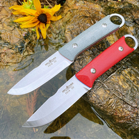 Brother Knife Model F019 Scandi  Bushcarft D2 Hunting Knives Stone Wash Sharp Fixed Blade Fishing Outdoor Knife