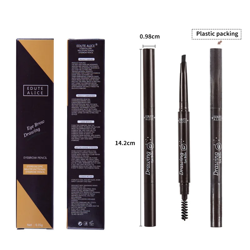 Dual‑End Eyebrow & Eyeliner Pen, Waterproof Long‑Lasting Smudge‑Resistant Lazy Eye Makeup Tool