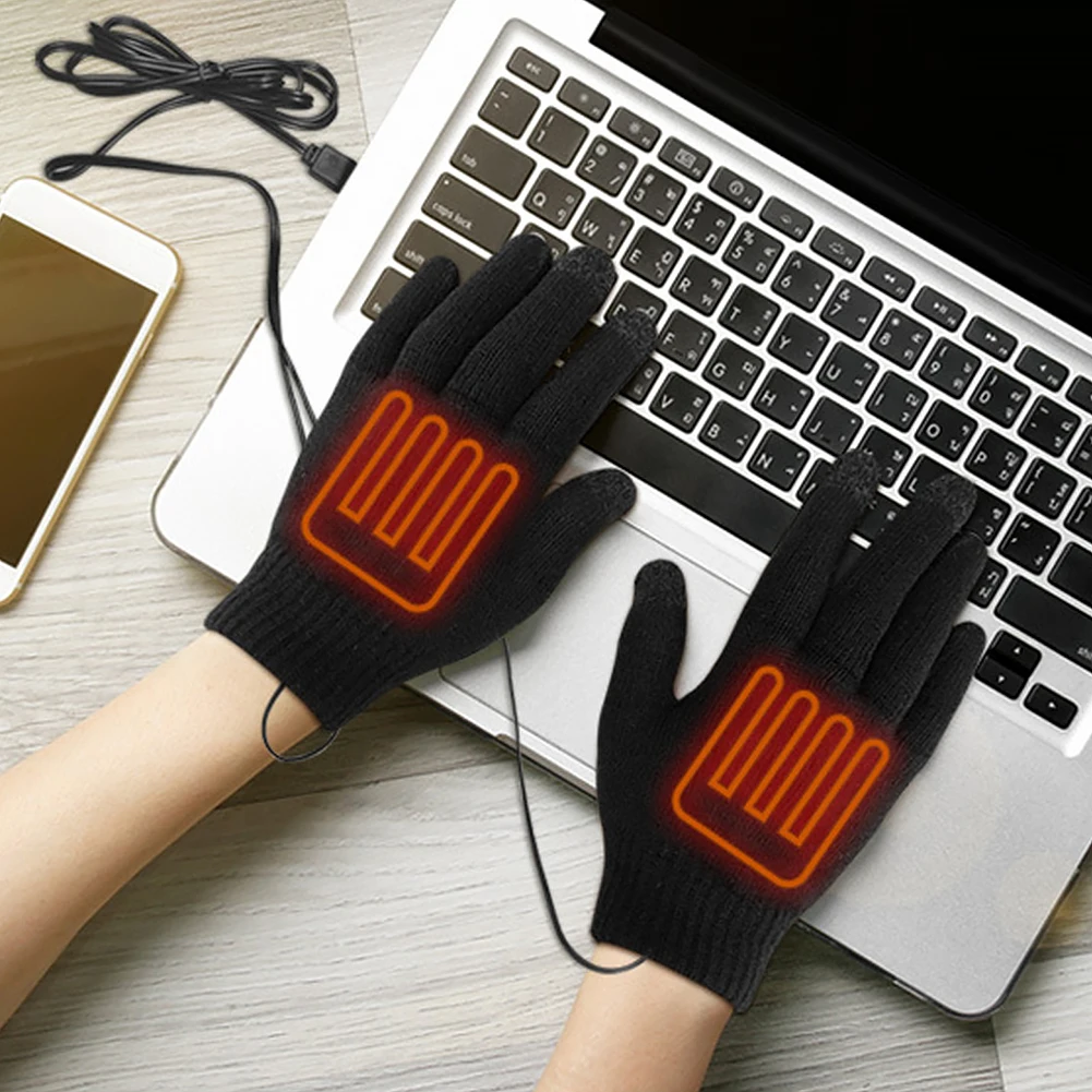 Gants électriques pour écran tactile, chauffe-mains USB, randonnée, canadisme, équitation, camping