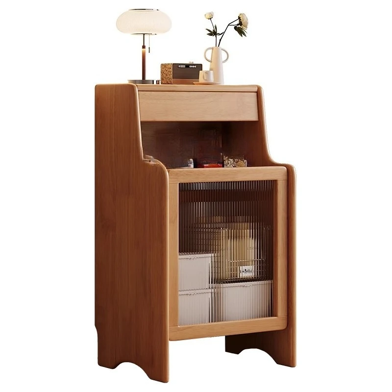 

Solid wood sweeping robot shelf living room sofa side cabinet storage cabinet