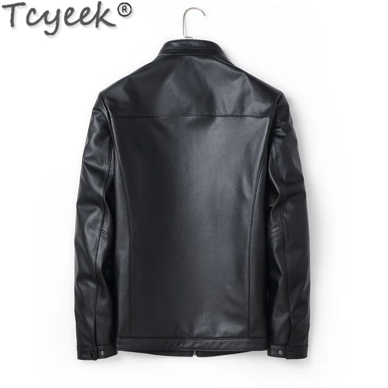 Tcyeek Genuine Leather Man Jackets Casual Sheepskin Coat for Men Spring Autumn Clothes Motocycle Jacket Chaquetas Hombre 2024