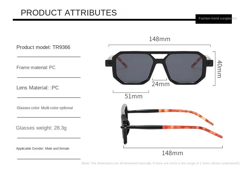

Glasses Thick Frame Square twin-beam Active Polarized Sunglasses Men Sun Glasses Women Sports Summer T169